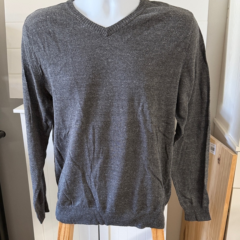 Sonoma Dark Gray V-Neck Sweater for Men